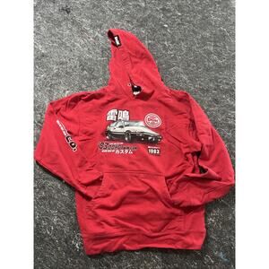 DGK Hoodie Men Medium Red Japanese Car JDM Drift Graphic Skateboard Fleece Y2K